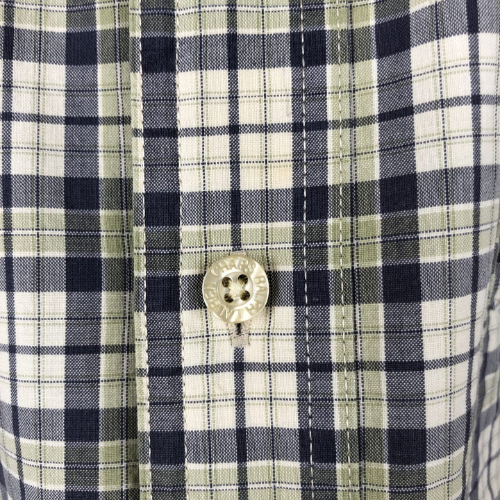 Ralph Lauren CHAPS short sleeve button down check shirt men's size L cotton unbleached Vintage Second Hand