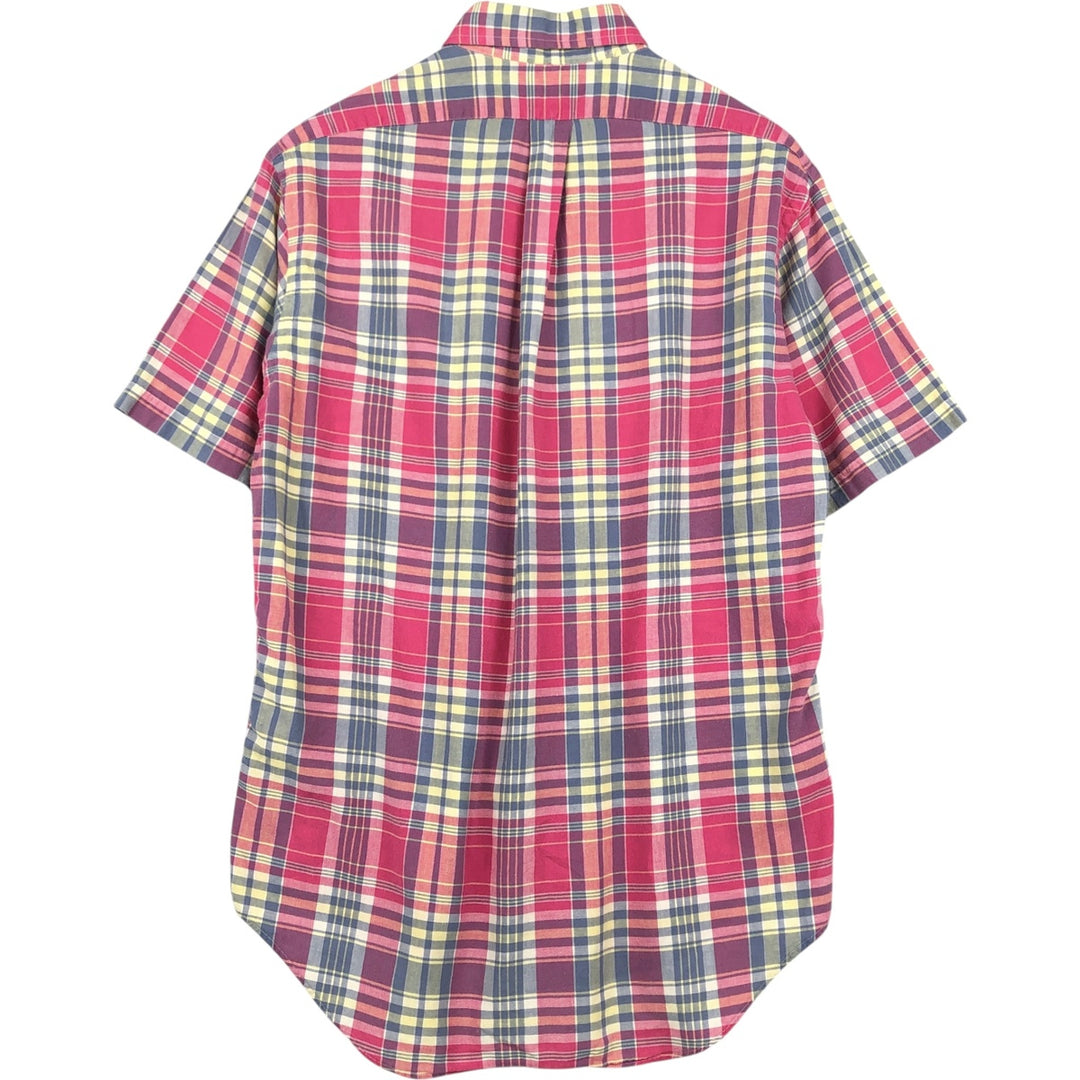 Ralph Lauren BLAKE Madras Check Short-Sleeve Button-Down Check Shirt (Men's Size S) cotton red type Vintage Second Hand