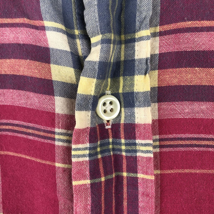 Ralph Lauren BLAKE Madras Check Short-Sleeve Button-Down Check Shirt (Men's Size S) cotton red type Vintage Second Hand