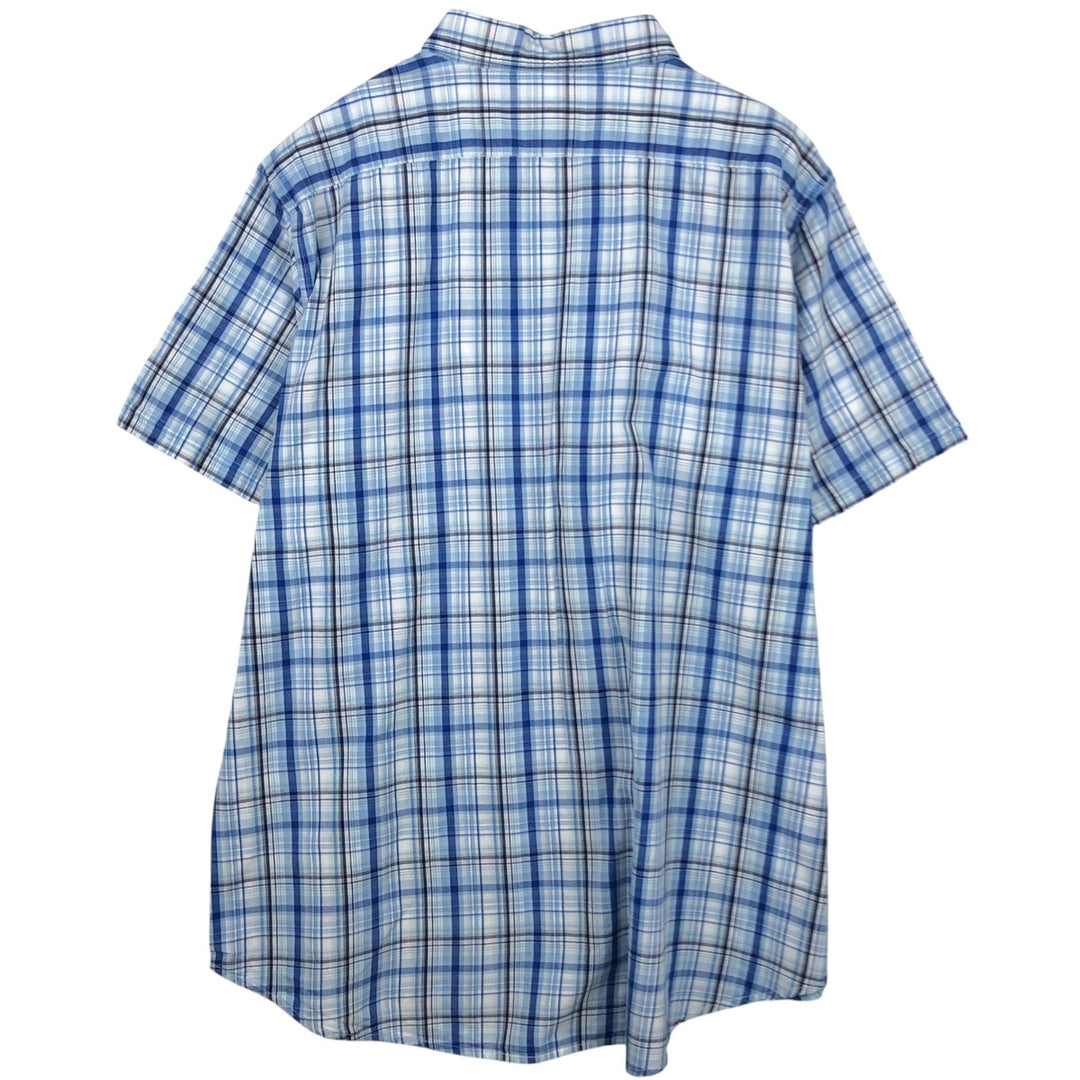 2000'S Ralph Lauren POLO JEANS COMPANY Short-Sleeve Button-Down Check Shirt, Men's Size XXL (approx.) cotton Blue type light blue Vintage Second Hand