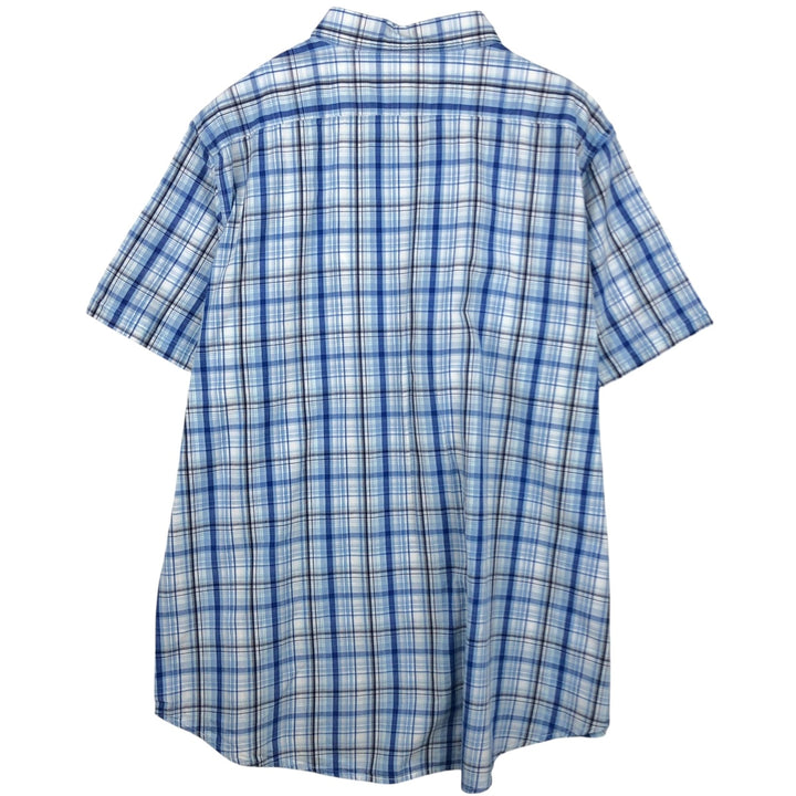 2000'S Ralph Lauren POLO JEANS COMPANY Short-Sleeve Button-Down Check Shirt, Men's Size XXL (approx.) cotton Blue type light blue Vintage Second Hand