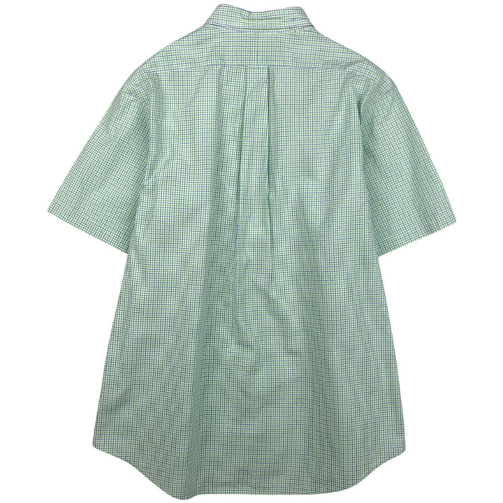 Ralph Lauren POLO by Ralph Lauren CUSTOM FIT short sleeve button down check shirt men's XL size cotton green type yellow green Vintage Second Hand