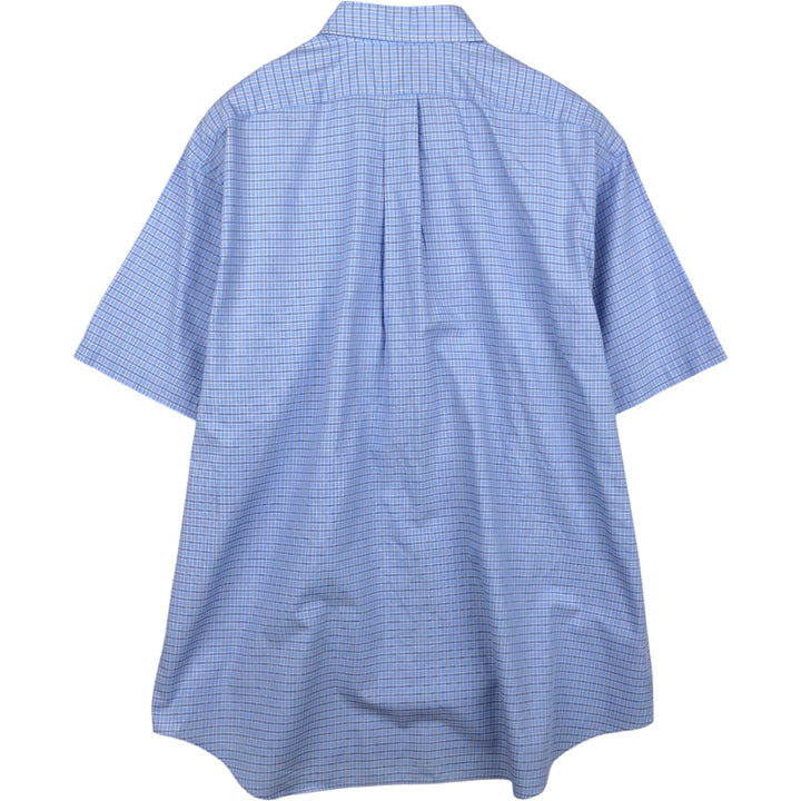 Ralph Lauren BLAKE short sleeve button down check shirt men's XL size cotton Blue type light blue Vintage Second Hand