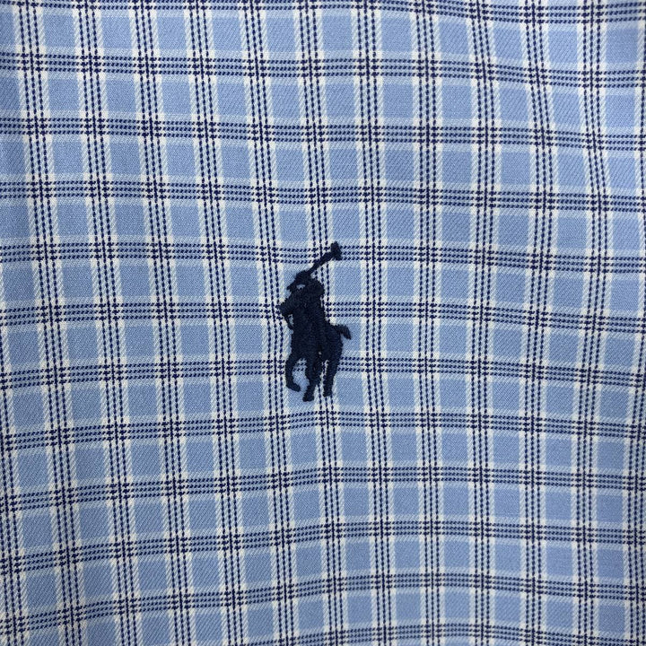 Ralph Lauren BLAKE short sleeve button down check shirt men's XL size cotton Blue type light blue Vintage Second Hand