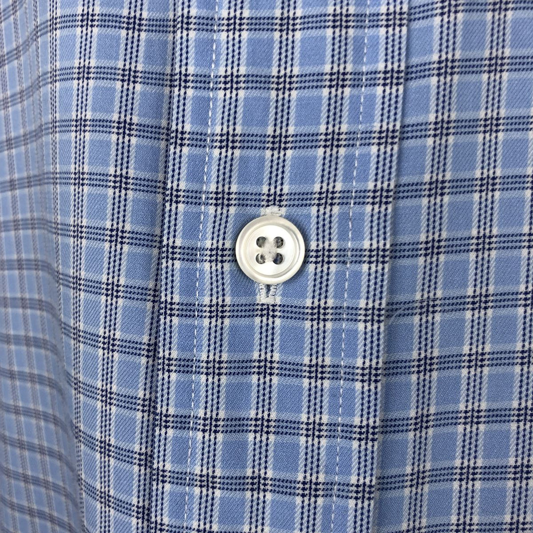 Ralph Lauren BLAKE short sleeve button down check shirt men's XL size cotton Blue type light blue Vintage Second Hand