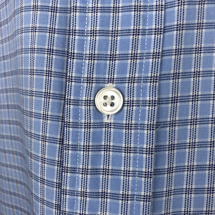 Ralph Lauren BLAKE short sleeve button down check shirt men's XL size cotton Blue type light blue Vintage Second Hand