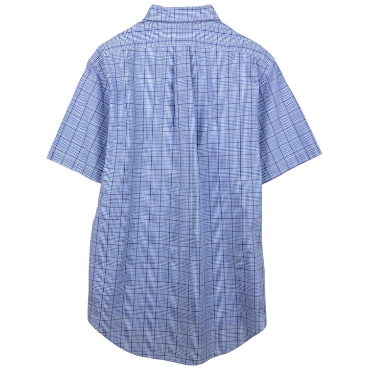 Ralph Lauren POLO by Ralph Lauren YARMOUTH Short-Sleeve Button-Down Check Shirt, Men's Size M (approx.) cotton Blue type light blue Vintage Second Hand