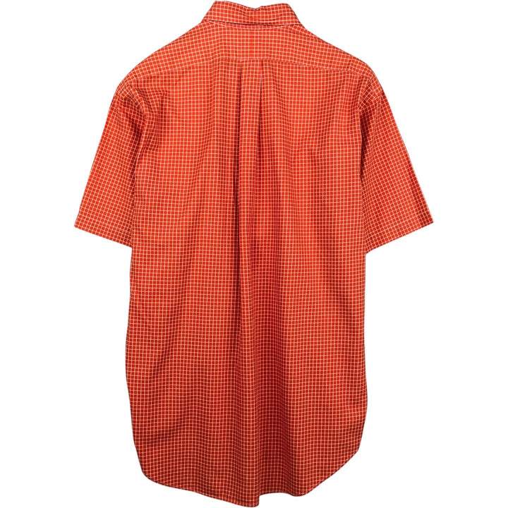 Ralph Lauren BLAKE short sleeve button down check shirt, men's size M cotton orange type Vintage Second Hand