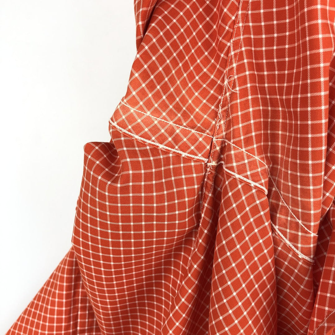 Ralph Lauren BLAKE short sleeve button down check shirt, men's size M cotton orange type Vintage Second Hand