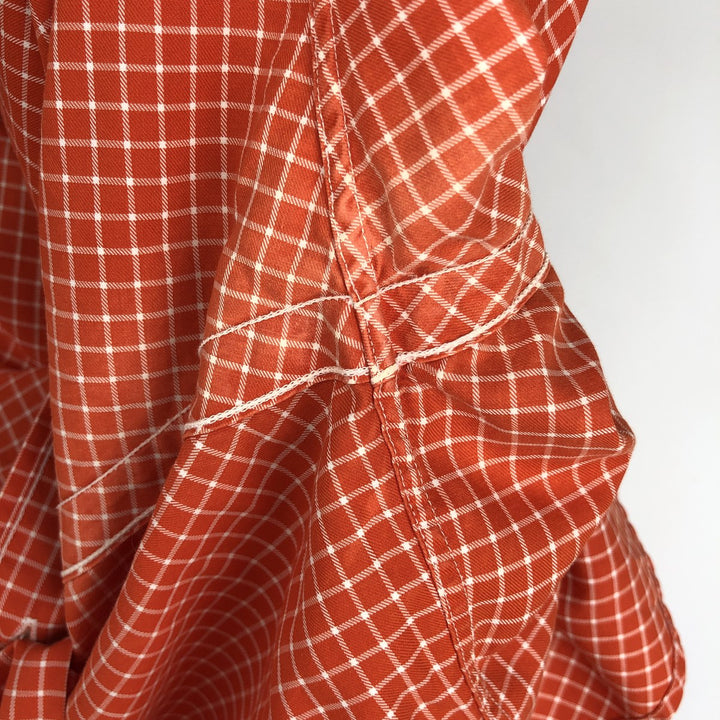 Ralph Lauren BLAKE short sleeve button down check shirt, men's size M cotton orange type Vintage Second Hand