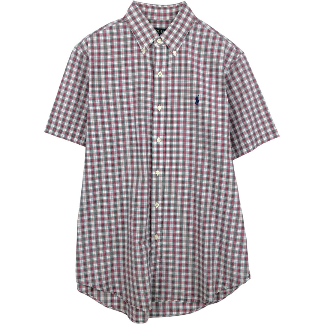 Ralph Lauren POLO RALPH LAUREN short sleeve button down check shirt men's M size cotton red type Vintage Second Hand