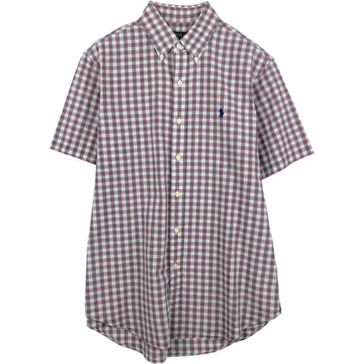 Ralph Lauren POLO RALPH LAUREN short sleeve button down check shirt men's M size cotton red type Vintage Second Hand