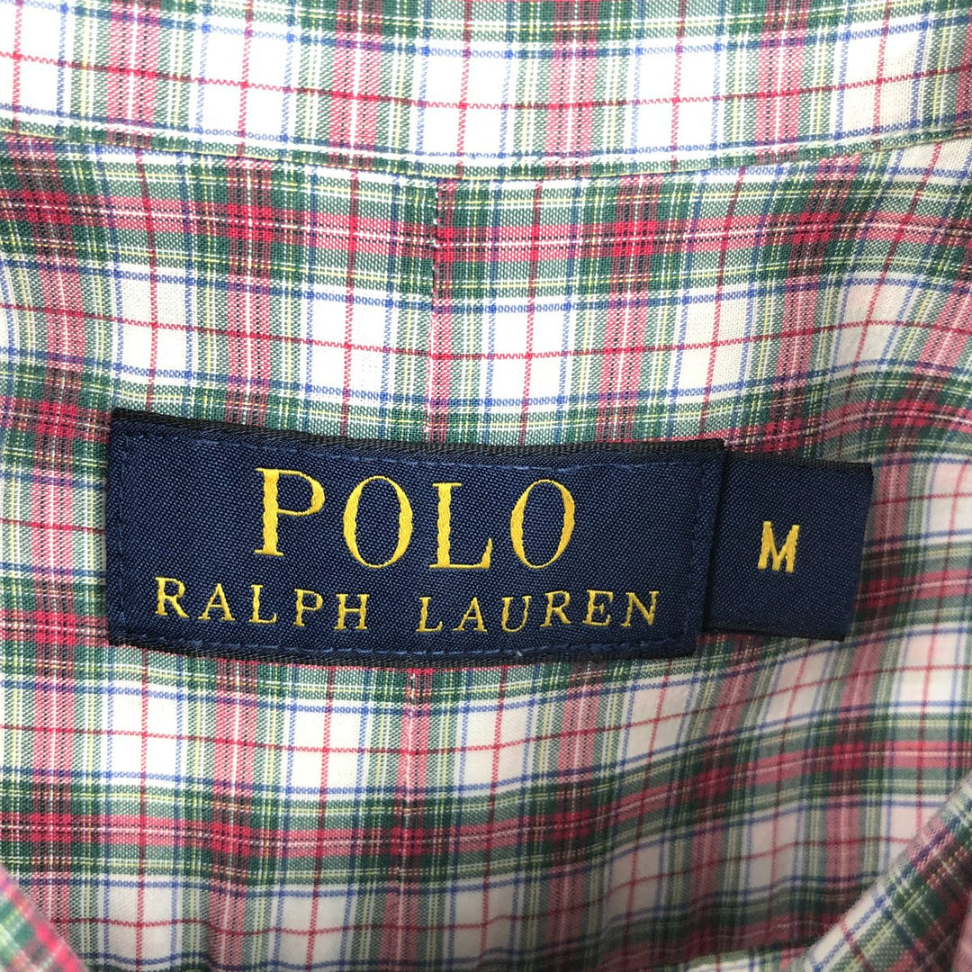 Ralph Lauren POLO RALPH LAUREN short sleeve button down check shirt men's M size cotton red type Vintage Second Hand