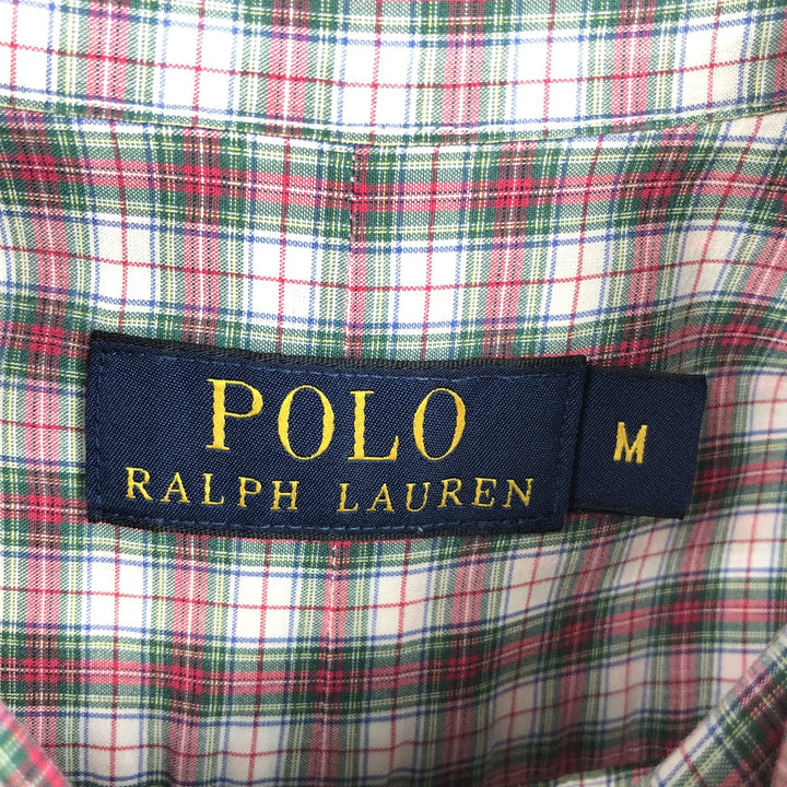 Ralph Lauren POLO RALPH LAUREN short sleeve button down check shirt men's M size cotton red type Vintage Second Hand