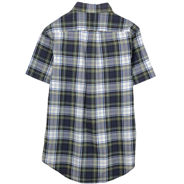 Ralph Lauren CUSTOM FIT short sleeve button down check shirt men's M size cotton Khaki type Vintage Second Hand