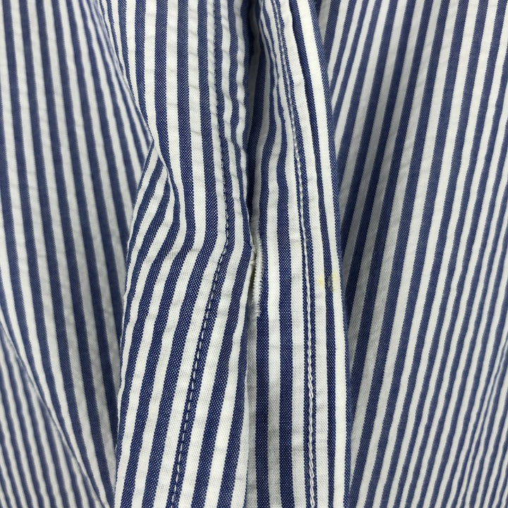 Ralph Lauren RL UNTUCKED FIT Seersucker Short-Sleeve Button-Down Striped Shirt, Men's Size XXL (approx.) cotton blue type Vintage Second Hand