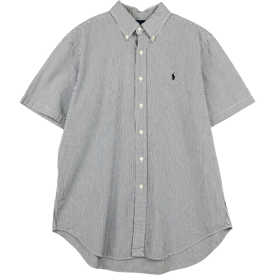 Ralph Lauren CLASSIC FIT Classic Fit Seersucker Short Sleeve Button Down Striped Shirt Men's L cotton white type Vintage Second Hand