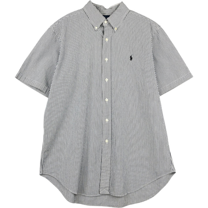 Ralph Lauren CLASSIC FIT Classic Fit Seersucker Short Sleeve Button Down Striped Shirt Men's L cotton white type Vintage Second Hand