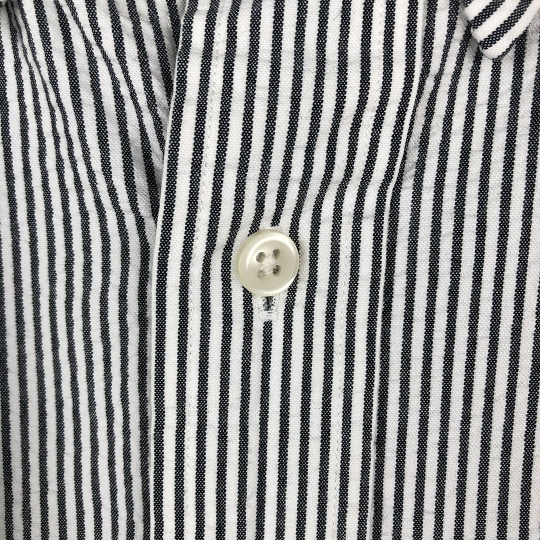 Ralph Lauren CLASSIC FIT Classic Fit Seersucker Short Sleeve Button Down Striped Shirt Men's L cotton white type Vintage Second Hand