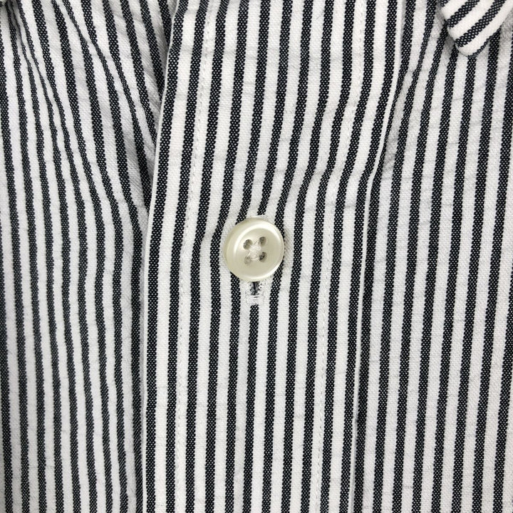 Ralph Lauren CLASSIC FIT Classic Fit Seersucker Short Sleeve Button Down Striped Shirt Men's L cotton white type Vintage Second Hand