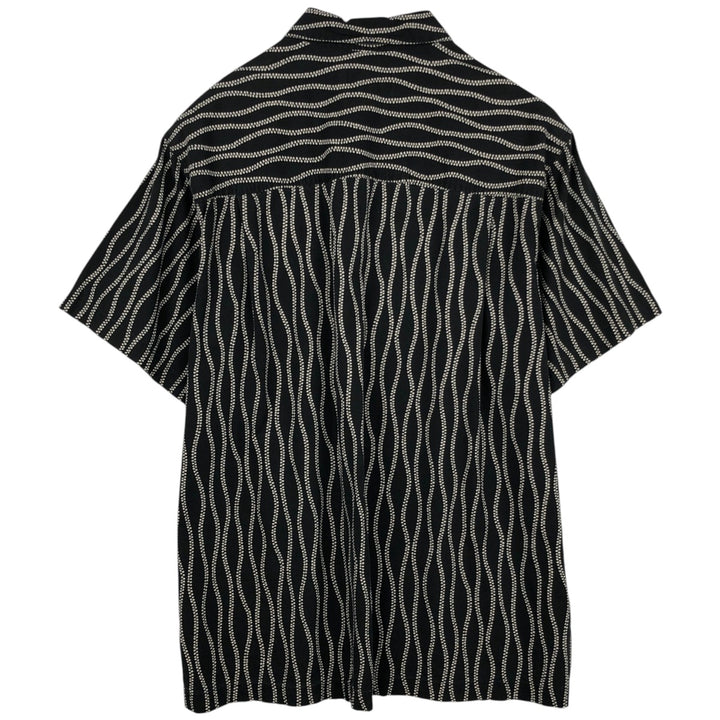Ralph Lauren CHAPS all-over print short-sleeved cotton shirt, boxy fit, men's size XL. cotton black type Vintage Second Hand
