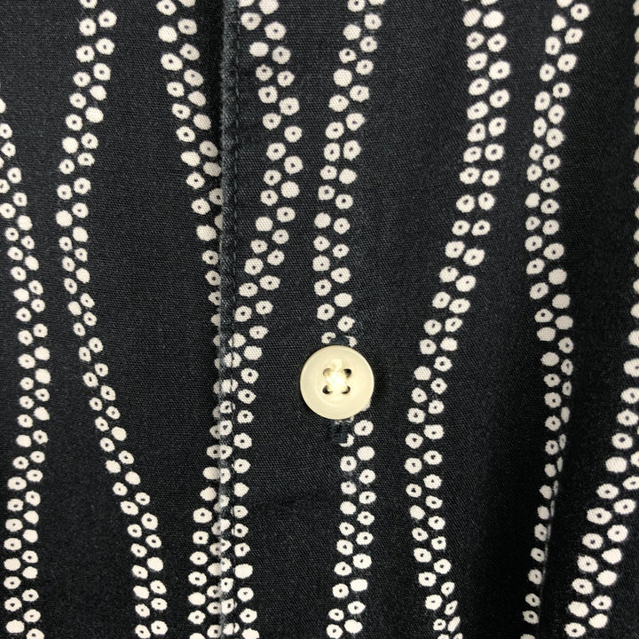 Ralph Lauren CHAPS all-over print short-sleeved cotton shirt, boxy fit, men's size XL. cotton black type Vintage Second Hand
