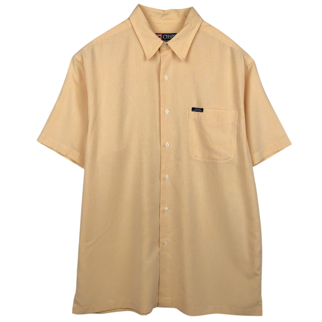 Ralph Lauren CHAPS Check Pattern Short-Sleeve Viscose Shirt, Boxy Shirt, Men's Size L (approx.) Viscose orange type Vintage Second Hand