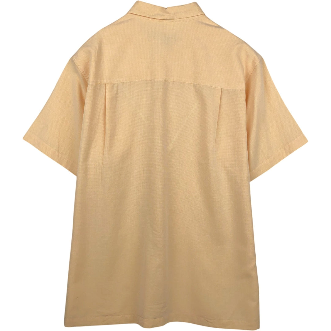 Ralph Lauren CHAPS Check Pattern Short-Sleeve Viscose Shirt, Boxy Shirt, Men's Size L (approx.) Viscose orange type Vintage Second Hand