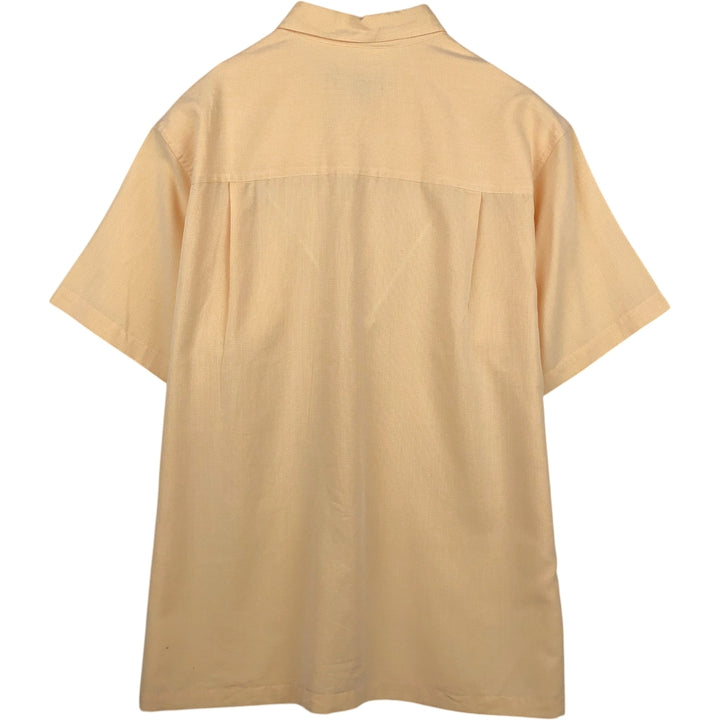 Ralph Lauren CHAPS Check Pattern Short-Sleeve Viscose Shirt, Boxy Shirt, Men's Size L (approx.) Viscose orange type Vintage Second Hand