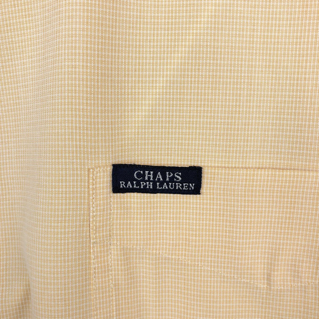 Ralph Lauren CHAPS Check Pattern Short-Sleeve Viscose Shirt, Boxy Shirt, Men's Size L (approx.) Viscose orange type Vintage Second Hand