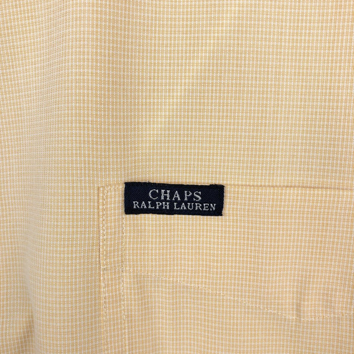 Ralph Lauren CHAPS Check Pattern Short-Sleeve Viscose Shirt, Boxy Shirt, Men's Size L (approx.) Viscose orange type Vintage Second Hand