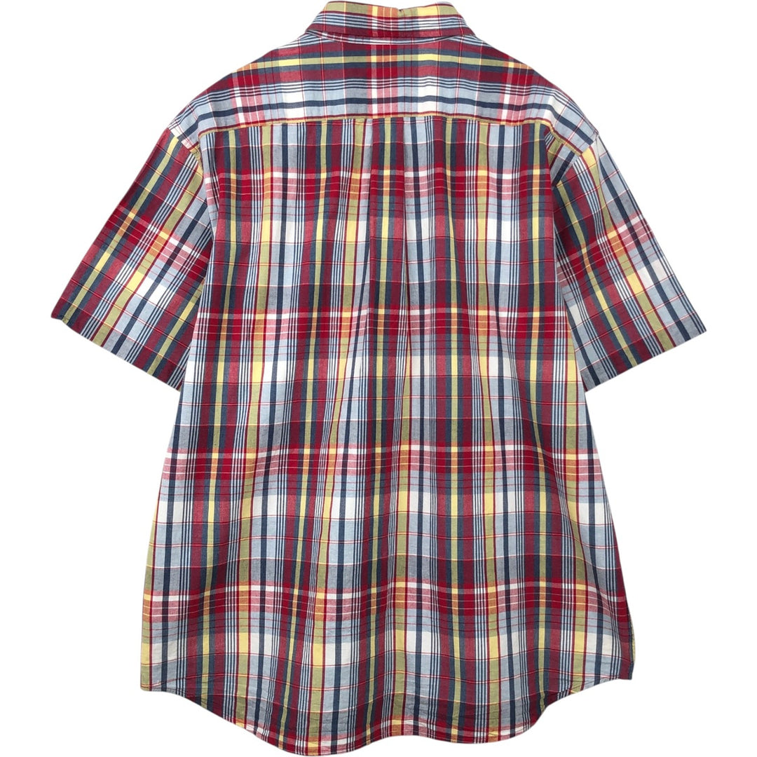 Brooks Brothers Est.1818 MADISON Short-Sleeve Button-Down Check Shirt, Men's Size XL (equivalent) cotton red type Vintage Second Hand