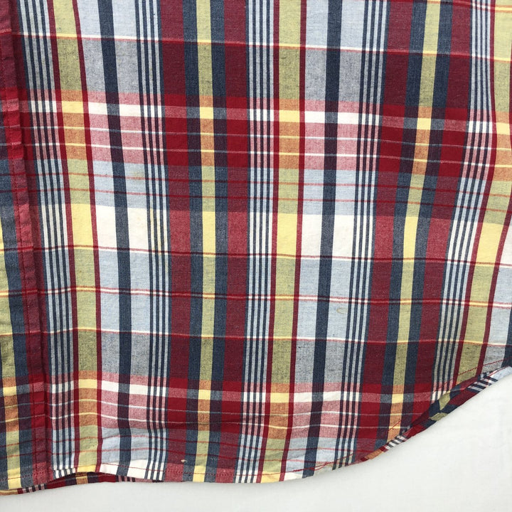 Brooks Brothers Est.1818 MADISON Short-Sleeve Button-Down Check Shirt, Men's Size XL (equivalent) cotton red type Vintage Second Hand