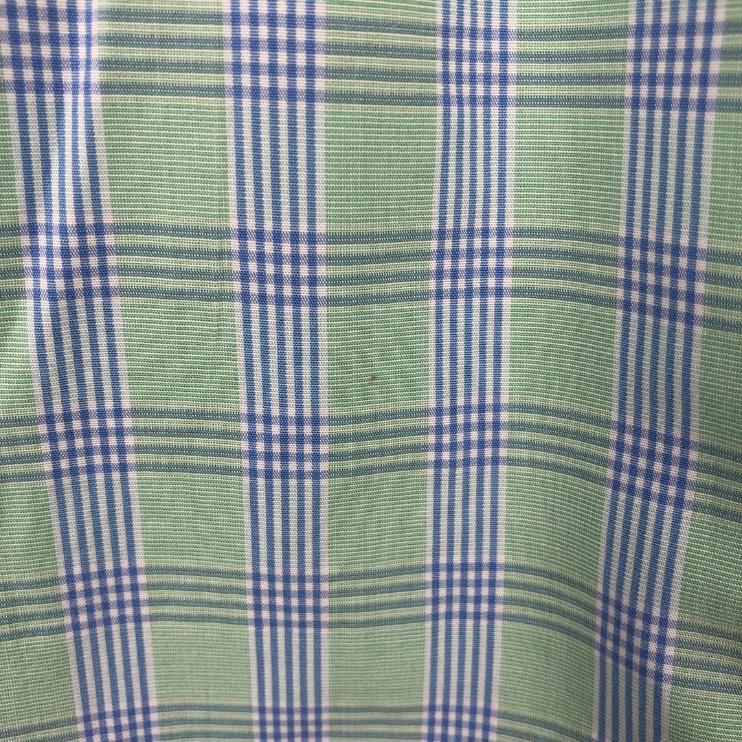 Brooks Brothers Est.1818 Short Sleeve Button-Down Check Shirt, Men's XL cotton green type yellow green Vintage Second Hand