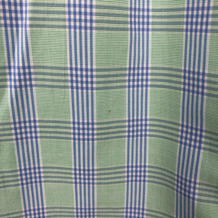 Brooks Brothers Est.1818 Short Sleeve Button-Down Check Shirt, Men's XL cotton green type yellow green Vintage Second Hand