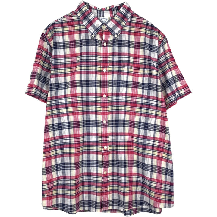 Brooks Brothers Est. 1818 Regular Short-Sleeve Button-Down Check Shirt cotton red type Vintage Second Hand
