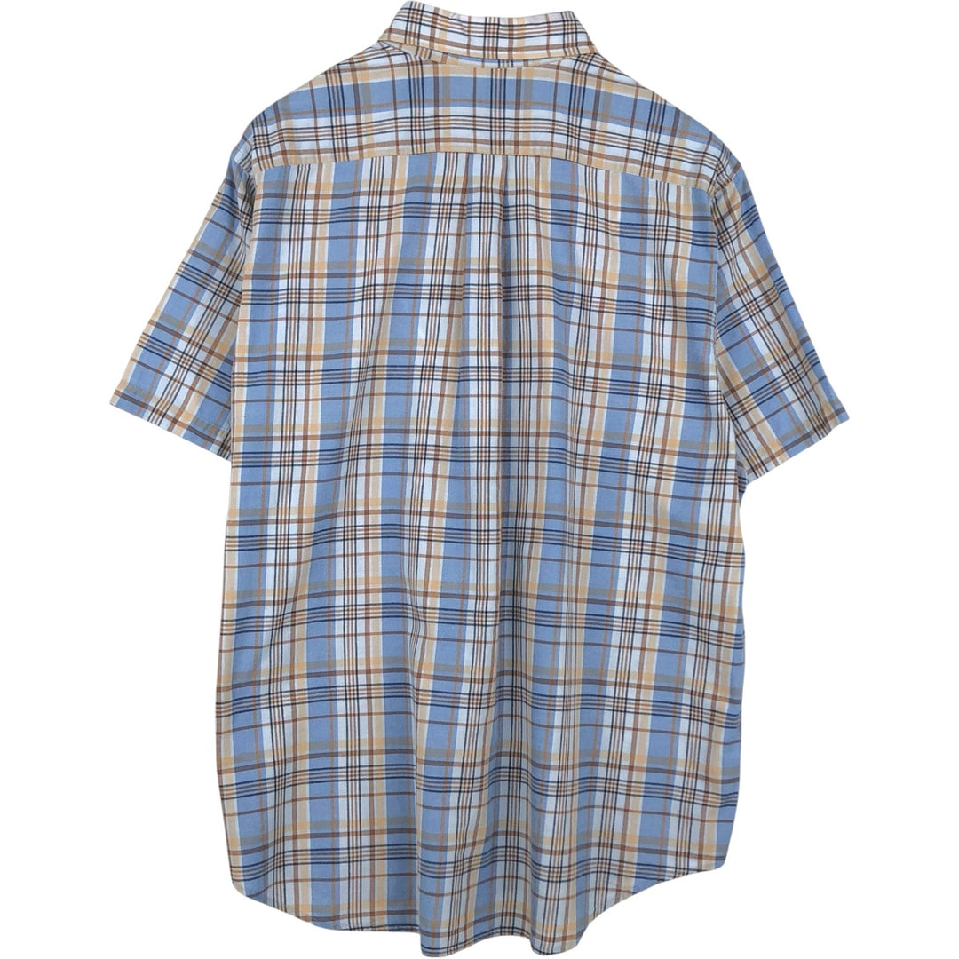 Brooks Brothers Est. 1818 REGENT Short-Sleeve Button-Down Check Shirt, Men's Size XL (approx.) cotton blue type Vintage Second Hand