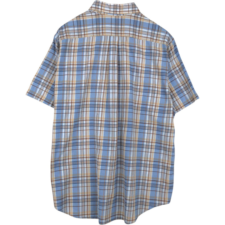 Brooks Brothers Est. 1818 REGENT Short-Sleeve Button-Down Check Shirt, Men's Size XL (approx.) cotton blue type Vintage Second Hand