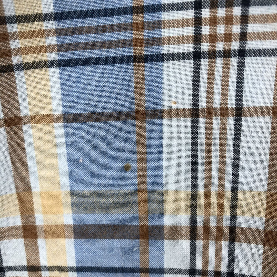 Brooks Brothers Est. 1818 REGENT Short-Sleeve Button-Down Check Shirt, Men's Size XL (approx.) cotton blue type Vintage Second Hand
