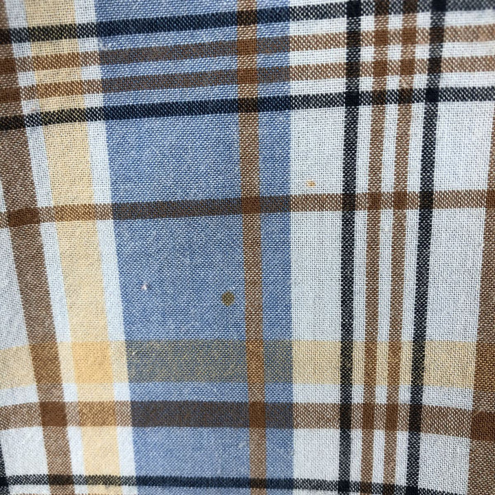 Brooks Brothers Est. 1818 REGENT Short-Sleeve Button-Down Check Shirt, Men's Size XL (approx.) cotton blue type Vintage Second Hand