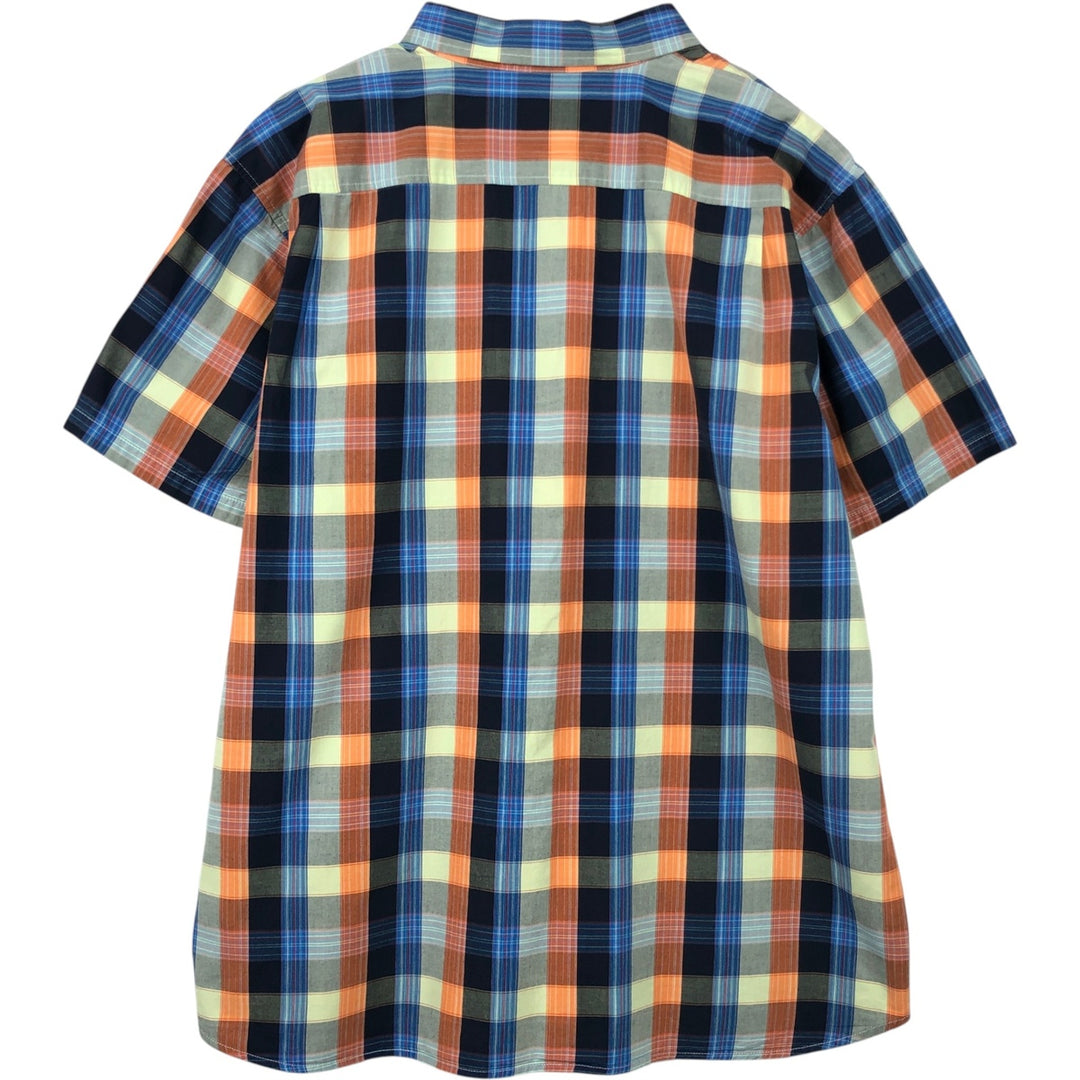 Oakley Short-Sleeve Cotton Check Shirt, Men's Size XXL (approx.) cotton orange type Vintage Second Hand