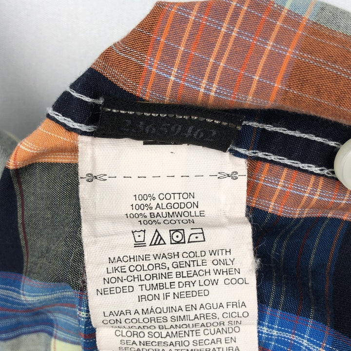 Oakley Short-Sleeve Cotton Check Shirt, Men's Size XXL (approx.) cotton orange type Vintage Second Hand