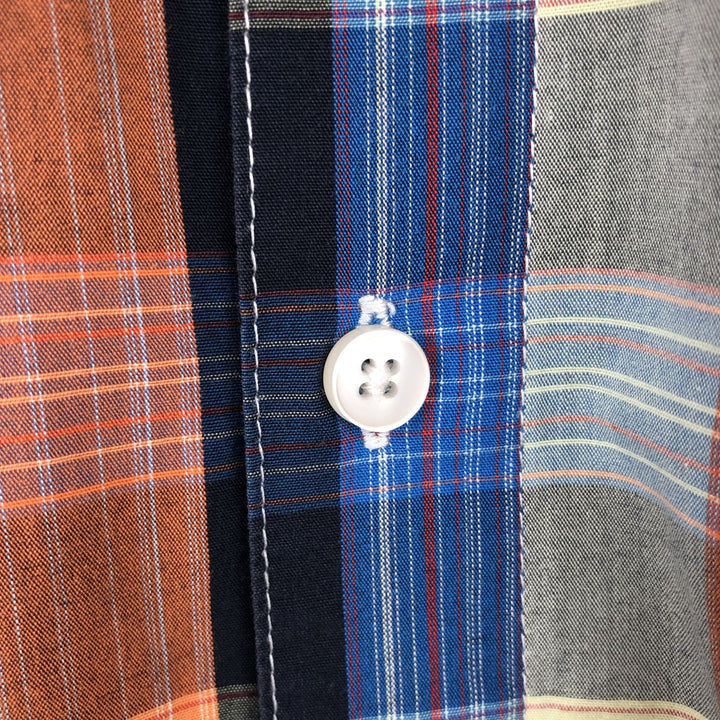 Oakley Short-Sleeve Cotton Check Shirt, Men's Size XXL (approx.) cotton orange type Vintage Second Hand
