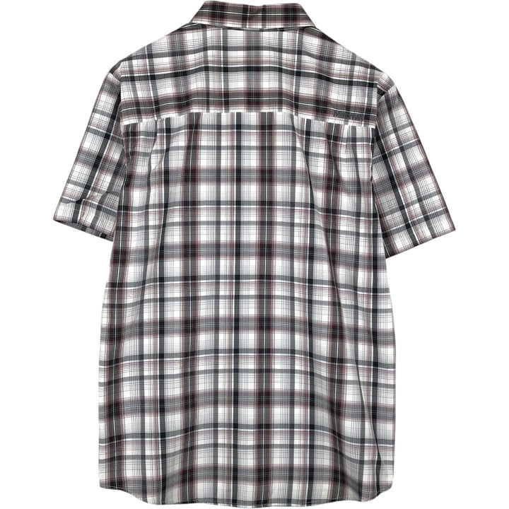 Marmot Check Pattern Short-Sleeve Polyester Shirt, Men's Size M (approx.) polyester gray type Vintage Second Hand