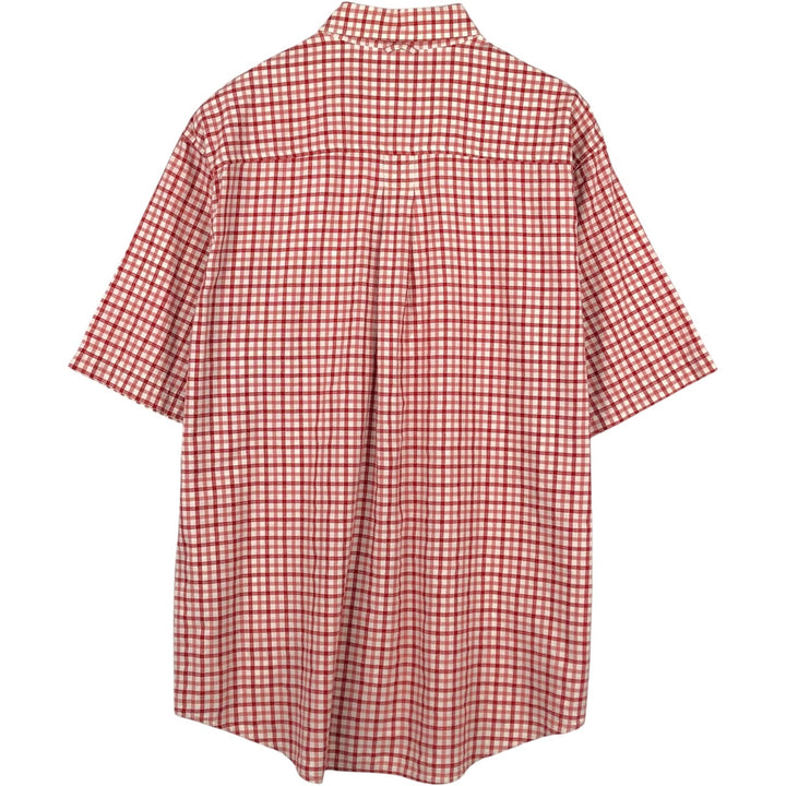 90s-00'S Timberland Check Pattern Short-Sleeve Button-Down Check Shirt Vintage cotton red type Vintage Second Hand