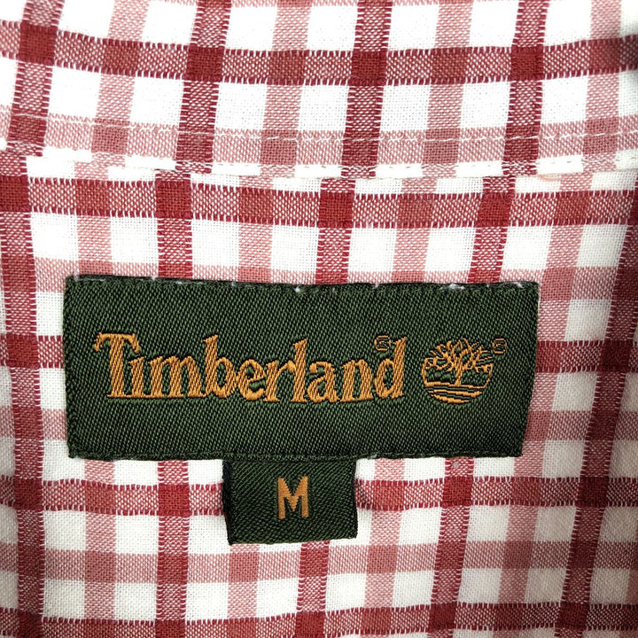 90s-00'S Timberland Check Pattern Short-Sleeve Button-Down Check Shirt Vintage cotton red type Vintage Second Hand