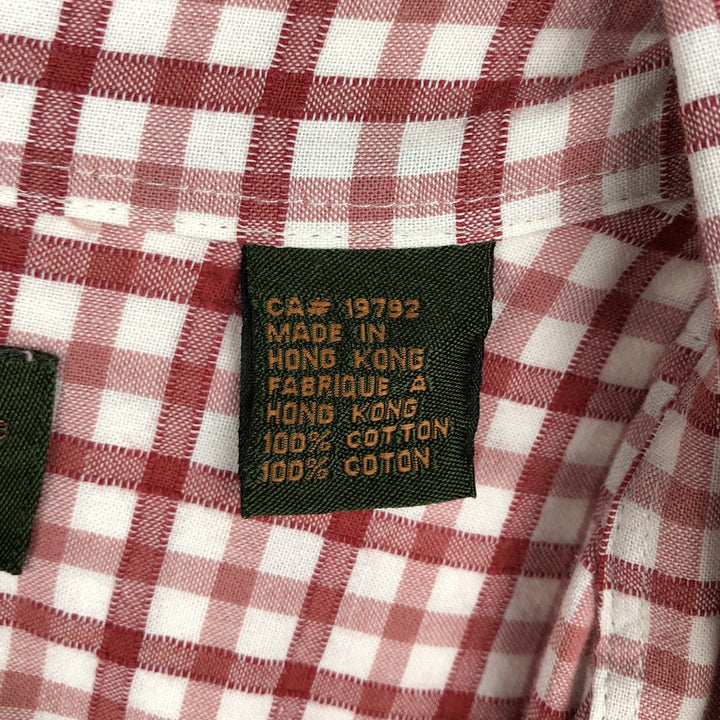 90s-00'S Timberland Check Pattern Short-Sleeve Button-Down Check Shirt Vintage cotton red type Vintage Second Hand