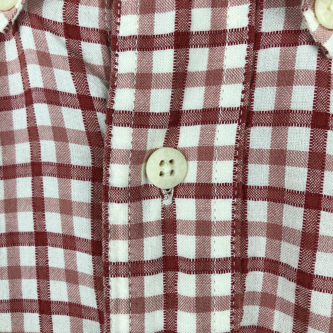 90s-00'S Timberland Check Pattern Short-Sleeve Button-Down Check Shirt Vintage cotton red type Vintage Second Hand