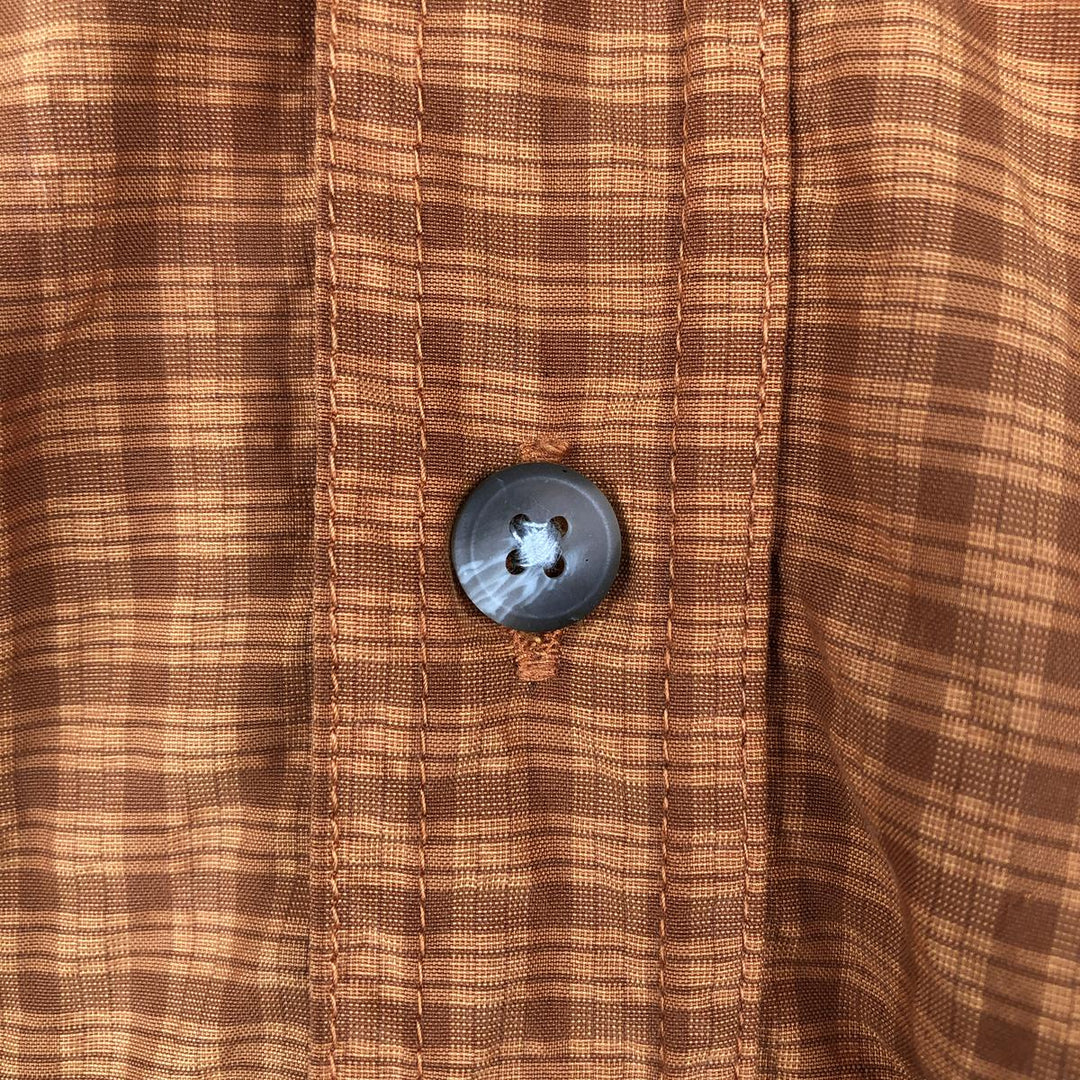 Columbia GRT Seersucker Short-Sleeve Check Shirt, Men's Size M (Equivalent), Vintage Nylon orange type Vintage Second Hand