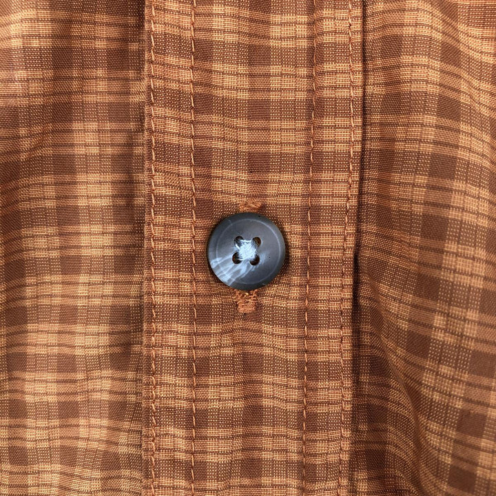 Columbia GRT Seersucker Short-Sleeve Check Shirt, Men's Size M (Equivalent), Vintage Nylon orange type Vintage Second Hand